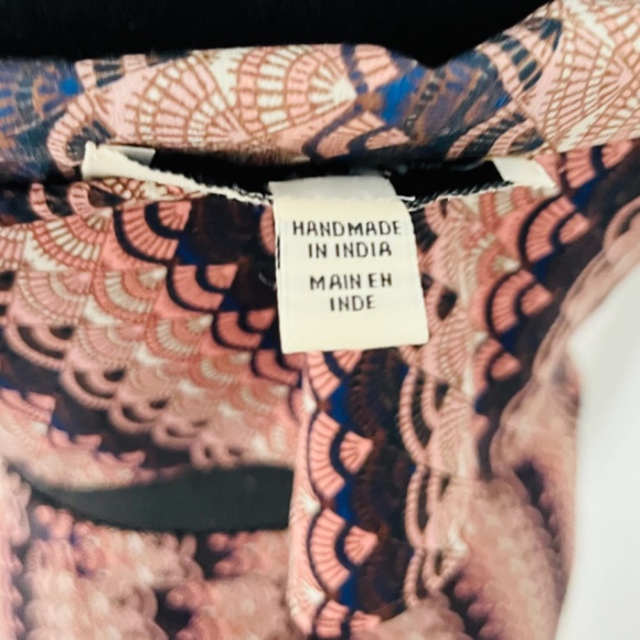 CLEOBELLA 2 pc handmade India maxi dress Blush/brown/black print Orig 328 - Picture 2 of 11